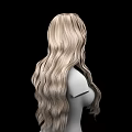 Female Game and Movie Character with Long Blonde Curly Hair Design