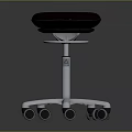 Modern Adjustable Swivel Stool Featuring Padded Seat And Metal Base With Wheels
