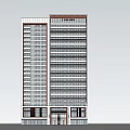 Modern High Rise Hotel Building With Glass Facade And Night Lighting In Urban Area