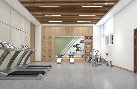 Modern Gym Company Fitness Room 3d model