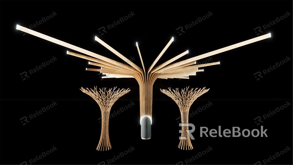 Modern Pillar Tree Shape Sculpture Branch Trunk Shape model