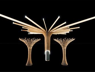 Modern Pillar Tree Shape Sculpture Branch Trunk Shape 3d model