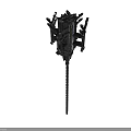 Black Mechanical Equipment With Multiple Protruding Components And Slender Rod Base