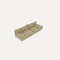 Light Green Fabric Double Sofa With Pleated Design And Comfortable Backrest 3d model