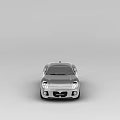 Silver Two Door Sports Car Streamlined Body Silver Wheels Red Brake Calipers