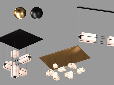 Modern Simple Light Luxury Chandelier Simple Light Luxury Chandelier 3d model