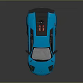 Blue Modern Sports Car With Sleek Design Rear Spoiler And Black Wheels