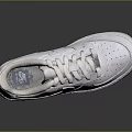 White Nike Air Force 1 Low Top Leather Sneakers With Classic Design And Sole