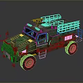 Military Green Armored Vehicle With Roof Weapon Mount And Off Road Tires