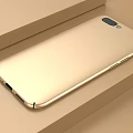 Golden Mobile Phone Back Cover Design On Light Colored Surface With Sleek Material 3d model
