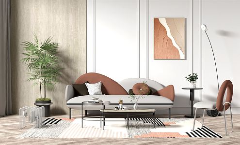 Modern sofa coffee table combination 3d model