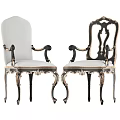 Ornate Vintage Dining Chairs With Elegant Carved Frames And Upholstered Seats