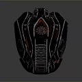 Futuristic Mechanical Weapon Design With Black Red Color Scheme And Intricate Textural Details