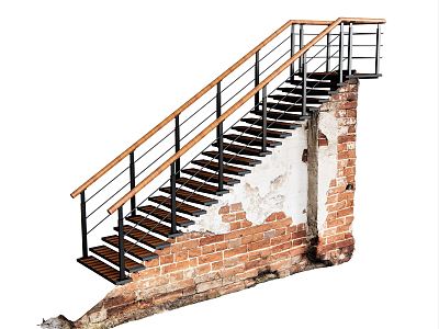 Industrial LOFT Stair Handrail Stairs Outdoor Stairs model