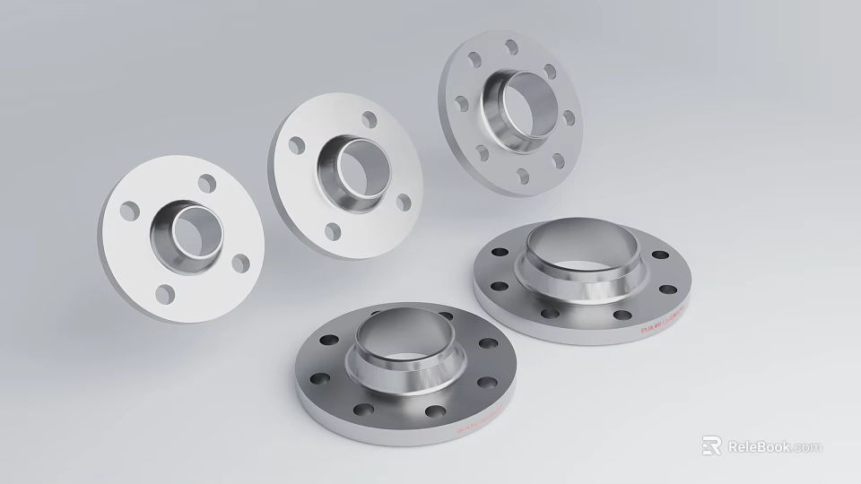 Stainless Steel Industrial Flanges With Multiple Holes And Different Designs 3d model
