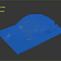 Detailed Turtle Skeleton Model Featuring Yellow Shell On Blue Display Base