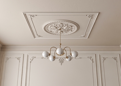 French American Chandelier Ceiling 3d model