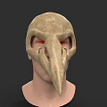 Beige Textured Hat With Long Beak And Red Eyes For Costume
