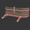 Ancient Wooden Boat With Multi Deck Structure And Decorative Details Display Model