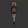 Decorative Battle Axe With Metal Blade Wooden Handle And Red Wrapping Design
