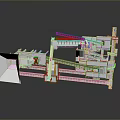 Industrial Mechanical Device With White Structure And Red Conveyor Components