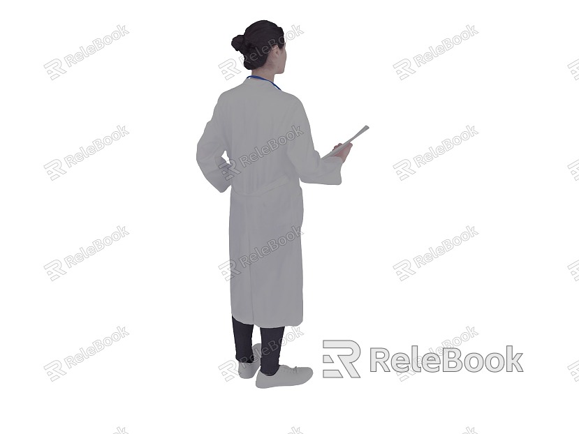 Modern Woman Doctor White Coat model