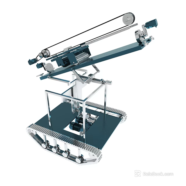 Industrial Mechanical Device With Tracked Chassis And Articulated Arm Structure 3d model