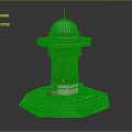 Elegant Ornate Traditional Wooden Architectural Structure With Green Dome And Stepped Base
