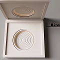 Modern White Ceiling Design With Circular Recessed Decorative Pattern And Smooth Finish 3d model