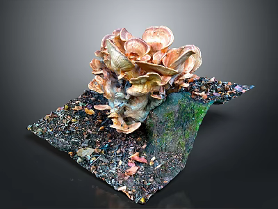 Decorative Mushroom Shaped Household Item With Layered Pink Brown Caps And Decorative Base 3d model