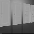 White Hinged Doors Featuring Modern Panel Designs For Interior Decoration Projects 3d model