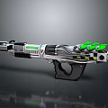 Futuristic Sci Fi Weapon With Silver Black Design And Green Glowing Parts
