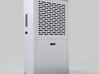 White Standing Dehumidifier With Grille Front Panel And Storage Drawer 3d model
