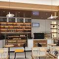 Cozy Modern Dessert Shop Interior With Pastry Displays And Seating