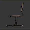 Swivel Dining Chair with Padded Seat Curved Backrest and Metal Wheel Base Brown Upholstery