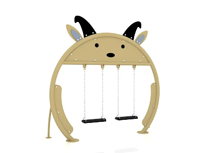 Garden Landscape Design With Goat Shaped Swing For Outdoor Playground 3d model
