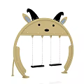Garden Landscape Design With Goat Shaped Swing For Outdoor Playground
