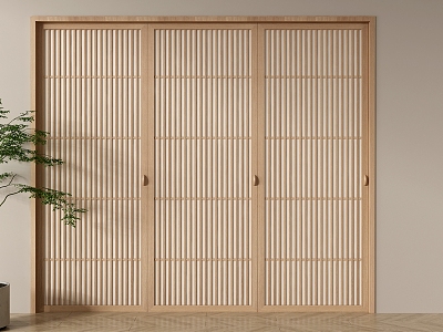 Japanese-style sliding door shutter sliding door shutter partition shutter grille door model