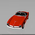 Red BMW Classic Convertible Car With Open Top And Retro Design