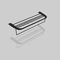 Black Metal Wall Mounted Shelf for Bathroom Daily Washing Supplies Storage