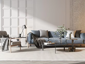 Modern sofa coffee table combination 3d model