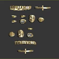 Elegant Modern Luxury Gold Jewelry Accessories Including Rings And Bracelets With Blue Stones