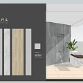 Modern Elegant Reception Area Interior With Marble Desk Green Plant And Wall Clock