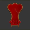 Red High Back Single Sofa With Diamond Pattern Velvet Upholstery And Wooden Trim