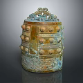 Ancient Chinese Bronze Bell With Dragon Shaped Ornaments Nipple Decorations And Intricate Patterns