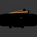 Black Round Musical Handpan With Number Markings And Wooden Mallets