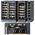 Modern Black Glass Door Wine Refrigerators With Multiple Bottle Shelves And Various Models