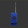 Blue Orange Wireless Headphone Speaker With Antenna Display And Control Buttons