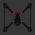 Aerospace Drone Frame With Black Structure And Orange Components For Space Exploration
