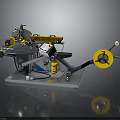 Industrial Material Handling Machine With Yellow Reel Mechanism And Control Panel On Workbench